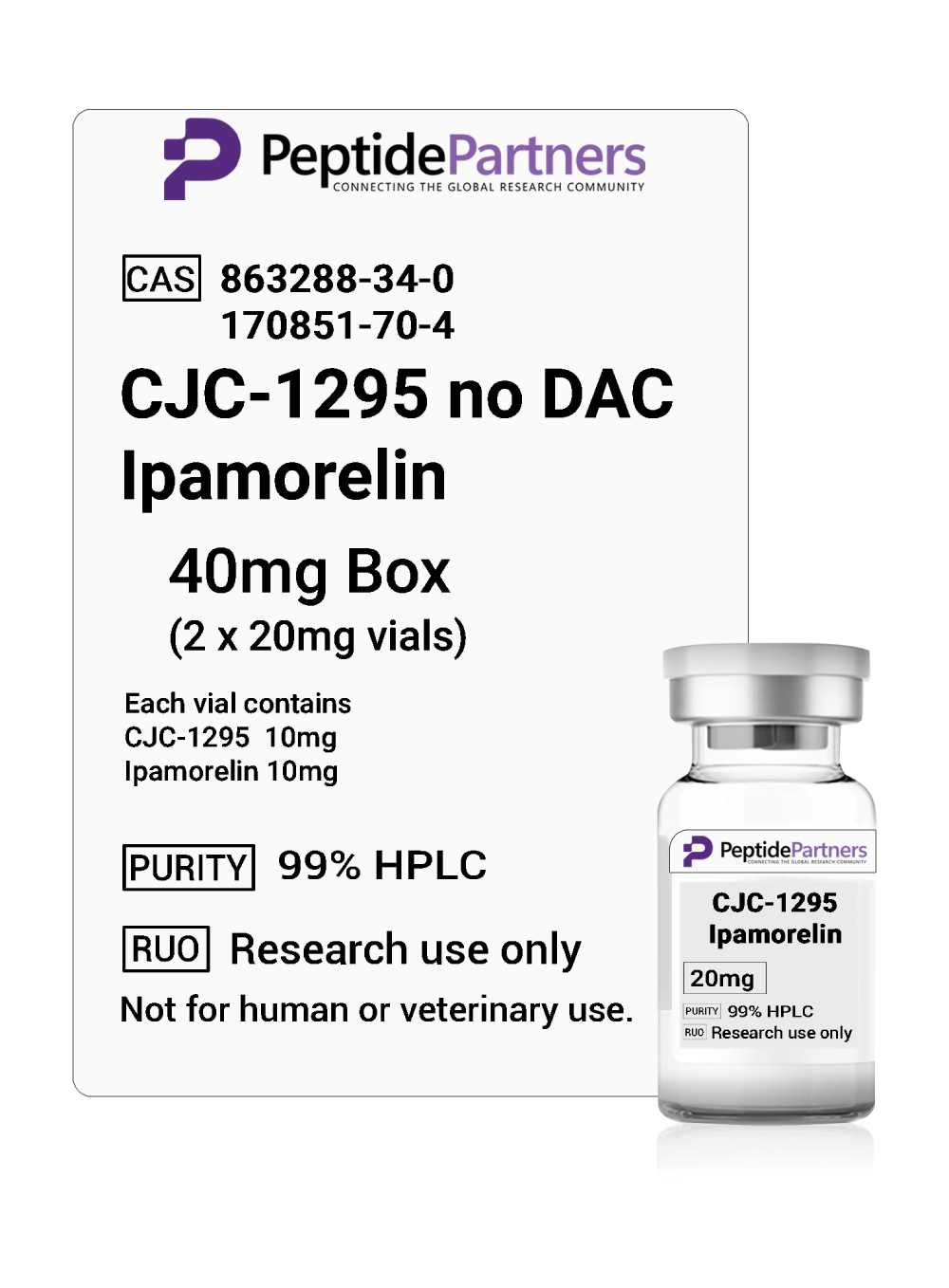 Combo Vial: CJC-1295 no DAC/Ipamorelin Kit (40mg - 200mg)